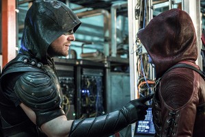 Arrow -- "Unchained" -- Image AR412A_0185b.jpg -- Pictured (L-R): Stephen Amell as Green Arrow and Colton Haynes as Arsenal -- Photo: Liane Hentscher/ The CW -- ÃÂ© 2016 The CW Network, LLC. All Rights Reserved.